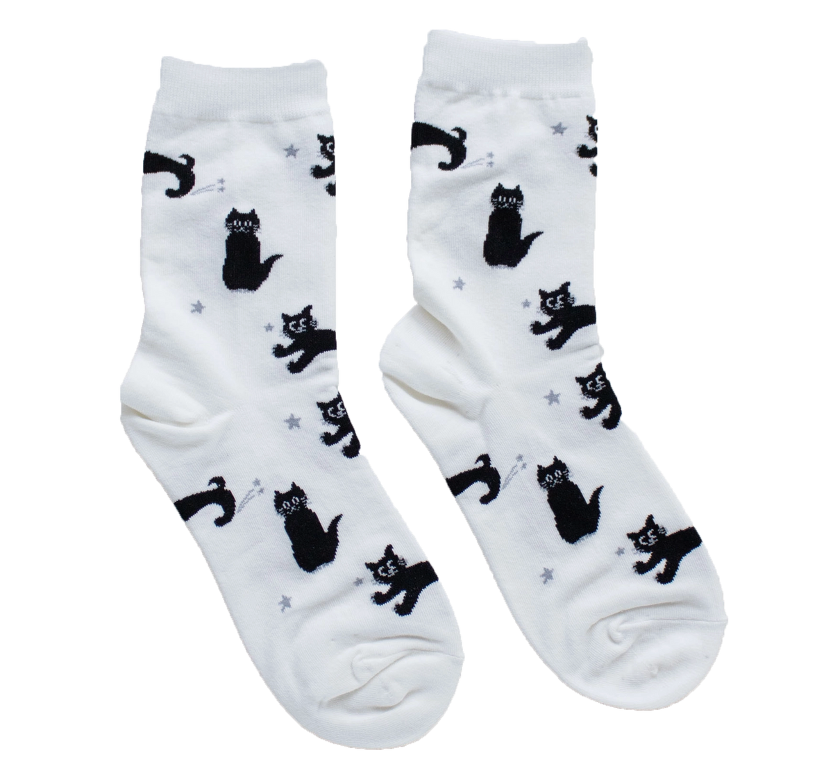 Cat Meow socks White