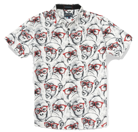 Monkey Glasses Button Shirt