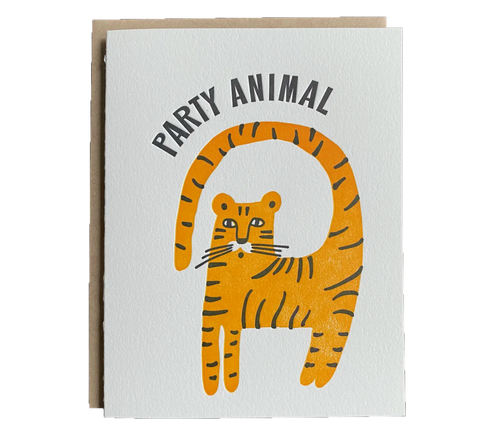Party Animal Letterpress card
