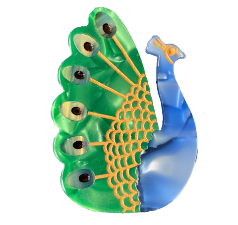 Peacock hair clip