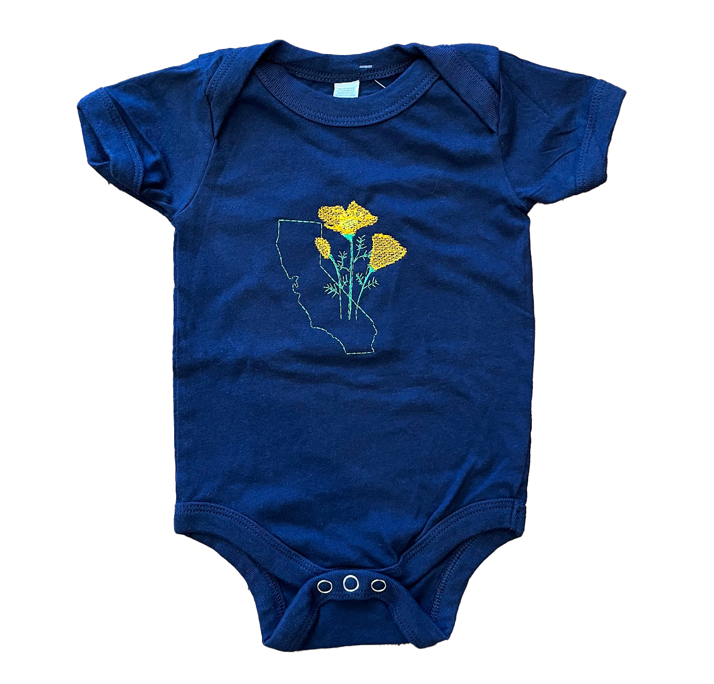 Poppy Embroidered onesie - Navy