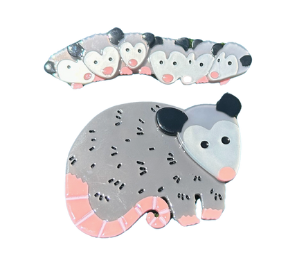 Possum Family Hair Clip Set