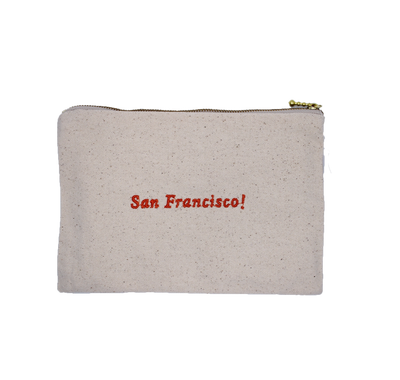 Embroidered Zipper Pouch - Full Moon