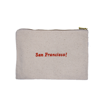 Embroidered Zipper Pouch - Full Moon