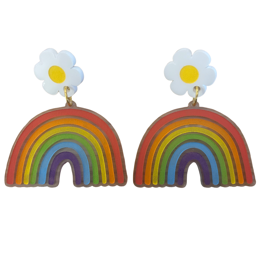 Rainbow Daisy Earring