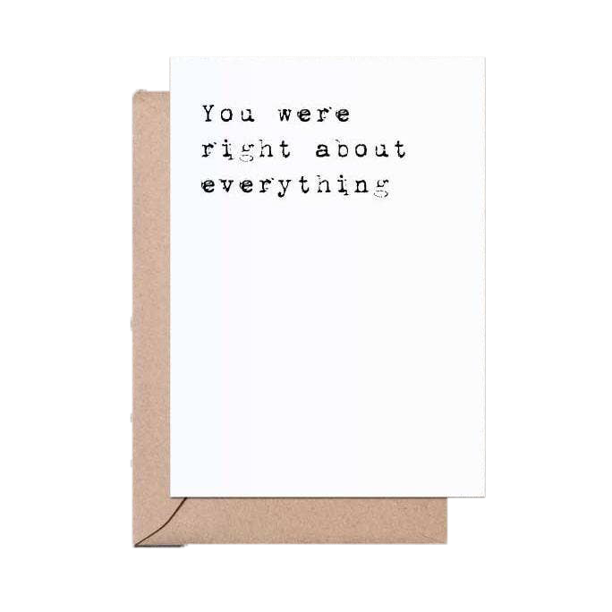 You were right greeting card