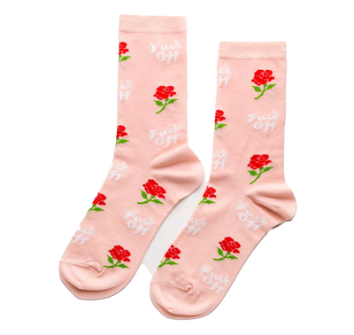 Rose Fuck Off socks Small