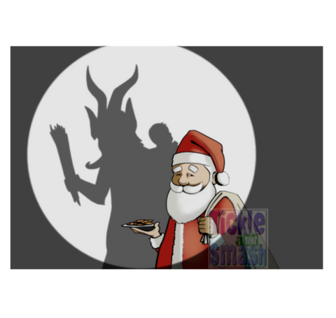 Santa + Krampus Greeting Card