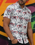 Monkey Glasses Button Shirt