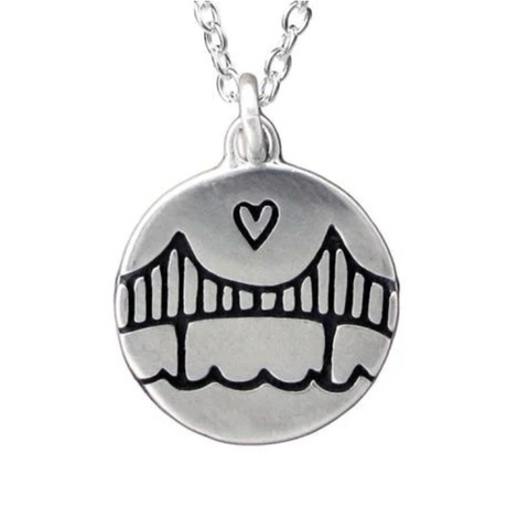 Golden Gate Bridge charm necklace