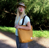 Reversible Messenger Bag - Mustard/Railroad stripe