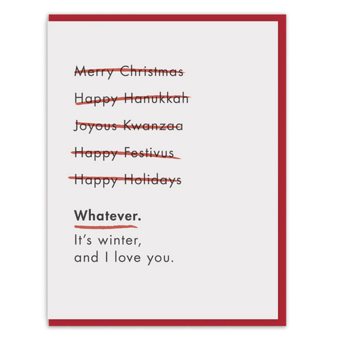 Winter and I Love You card