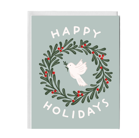 Happy Holidays Dove Greeting Card