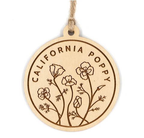 CA Poppy Ornament