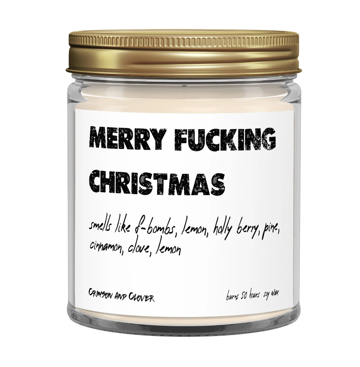 Merry Fucking Christmas candle