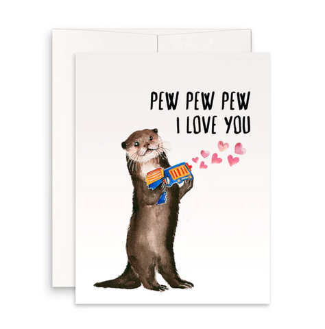 Pew Pew Pew Otter card