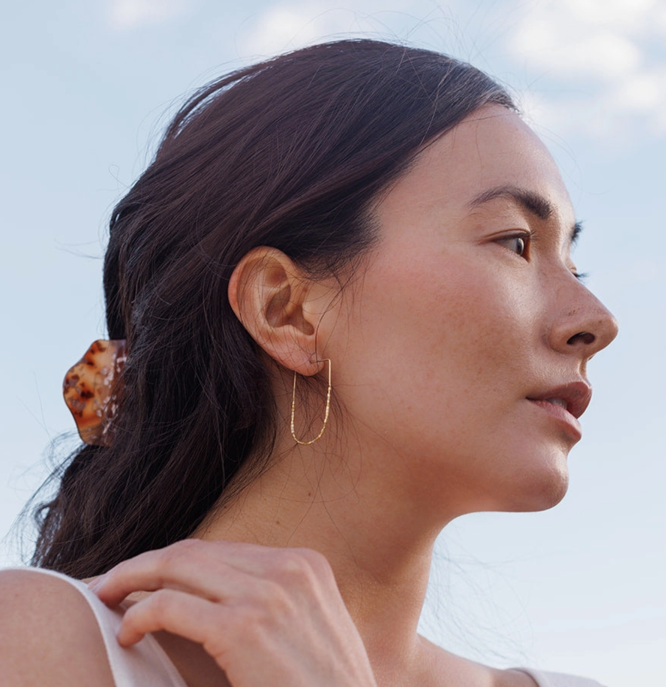 Beaded Drape Hoop earrings