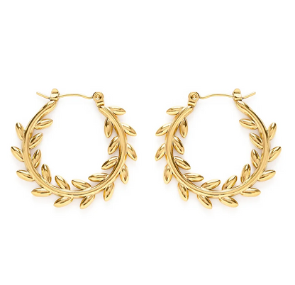 Olive Branch Hoop earrings
