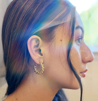 Olive Branch Hoop earrings