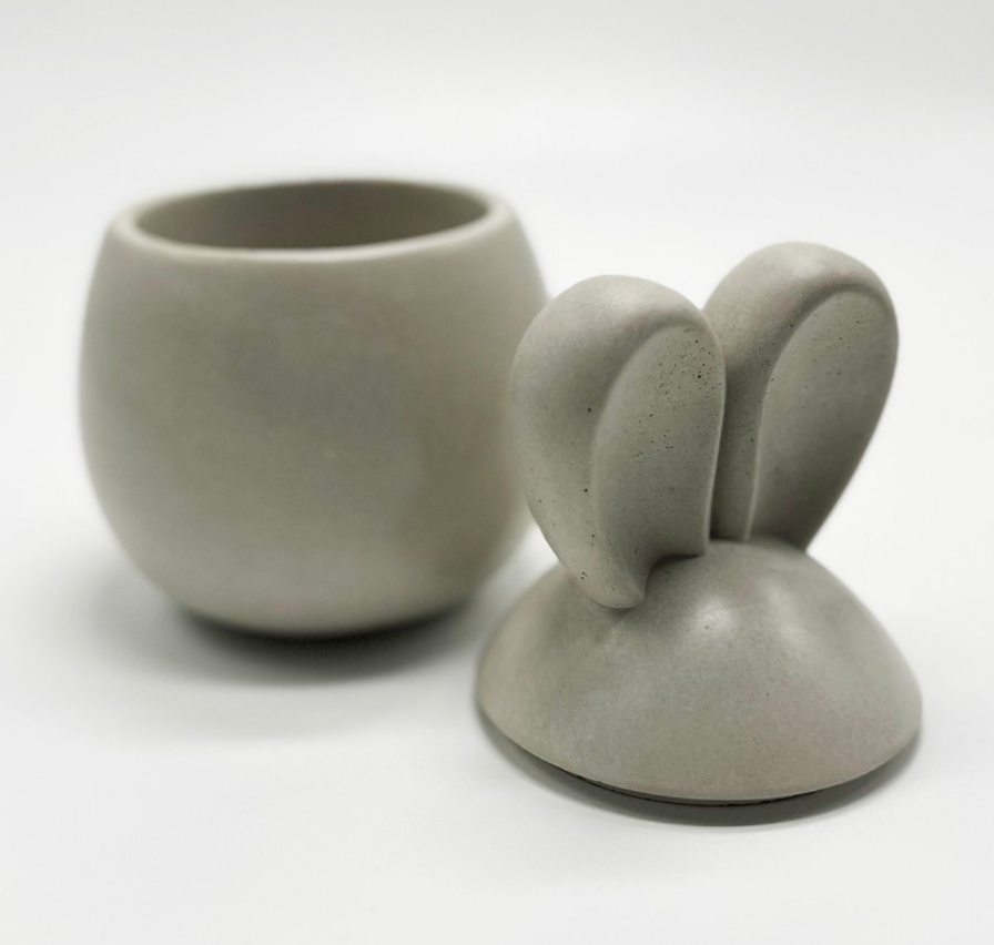 Concrete Bunny jar candle