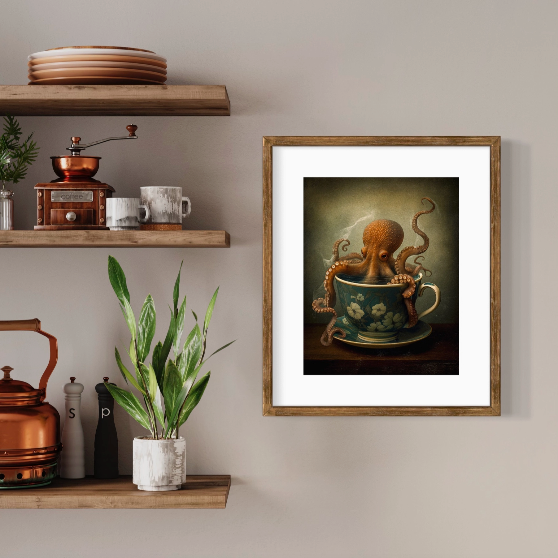 Octopus in a Teacup Art Print