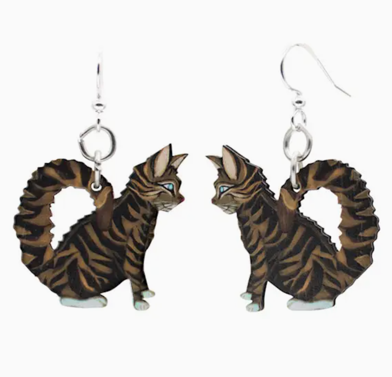 Tabby Cat Dangly earrings