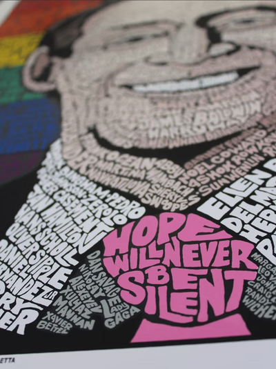 Harvey Milk art print - Rainbow edition