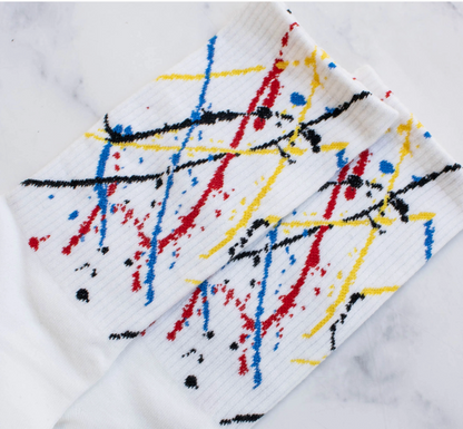 Paint Splatter socks - White