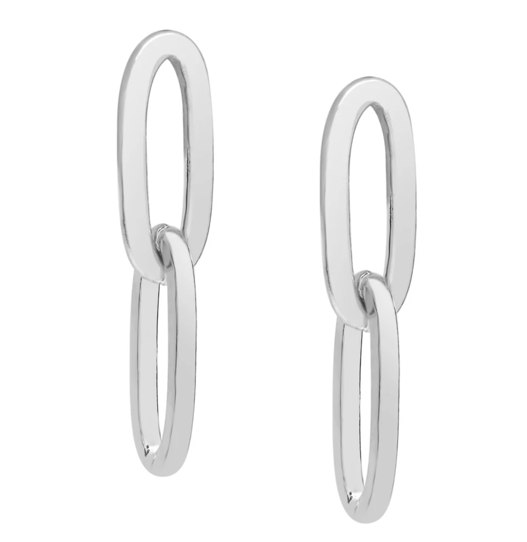 Double Paperclip earring - Silver