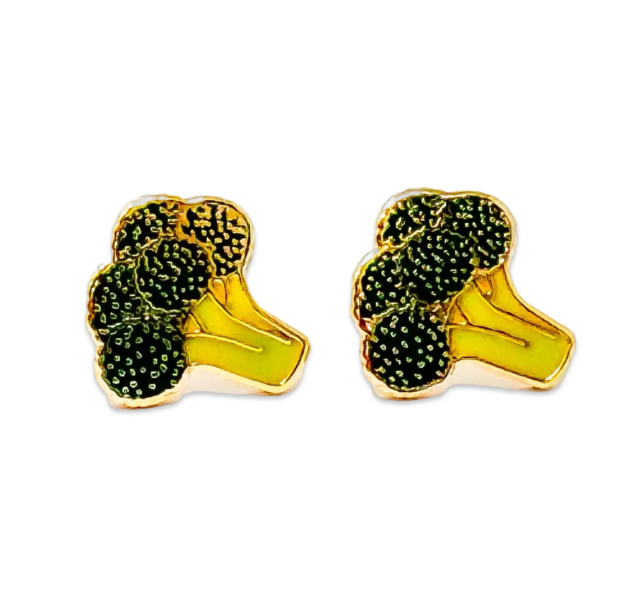Broccoli Enamel studs
