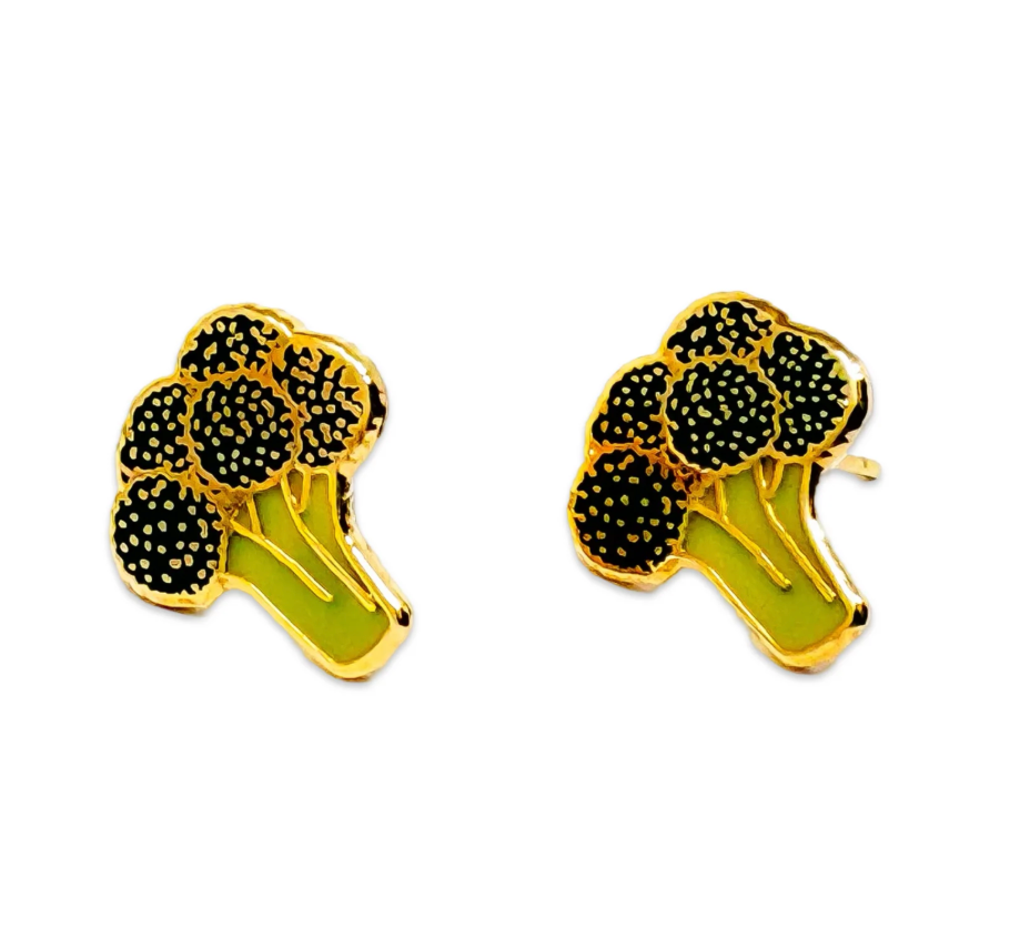 Broccoli Enamel studs