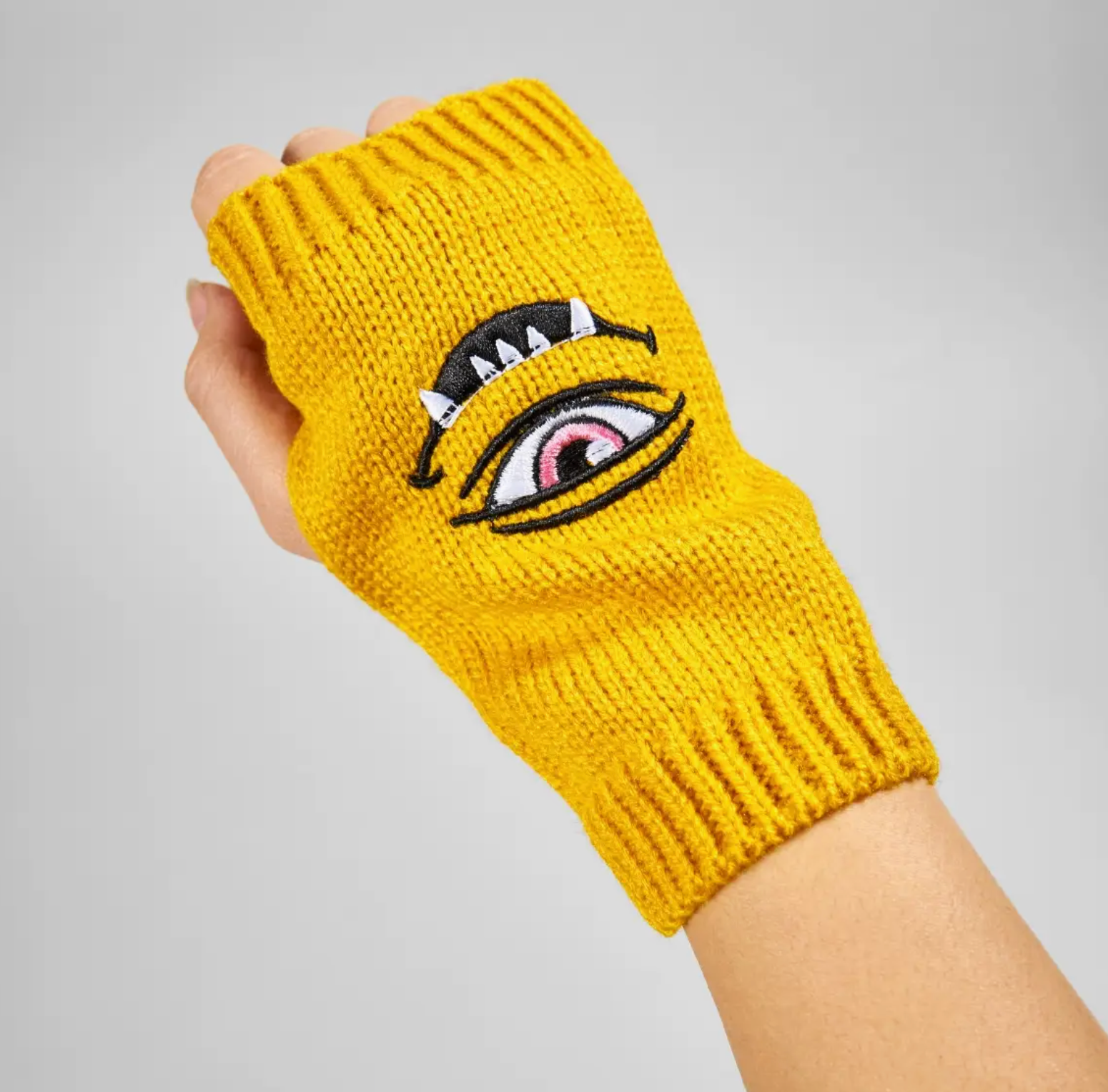 Monster Face Gloves - Mustard