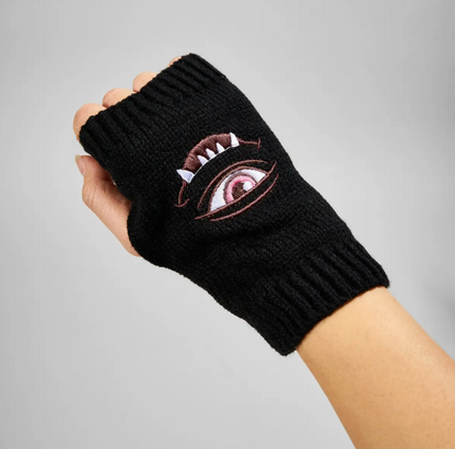 Monster Face Gloves - Black