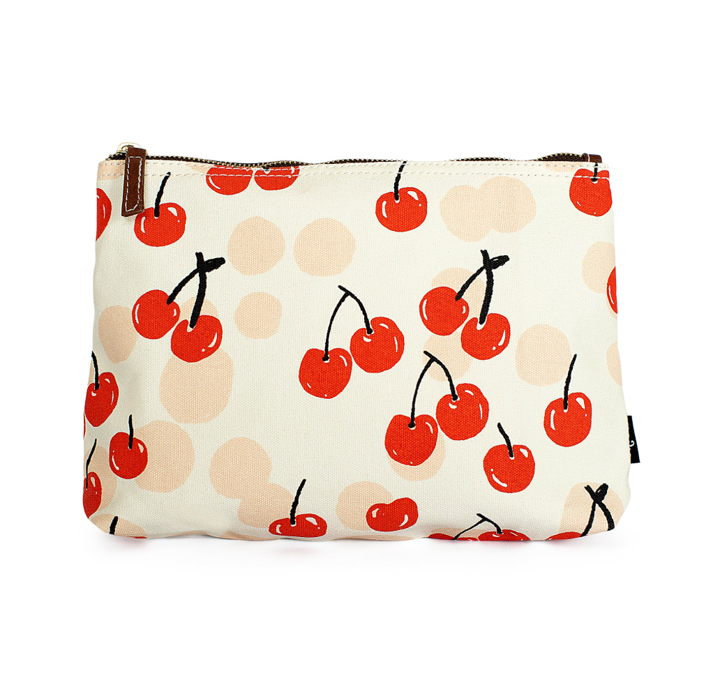 Large Canvas Pouch - Cherries