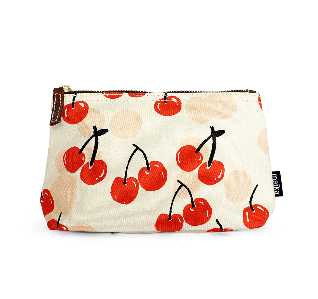 Medium Canvas Pouch - Cherries
