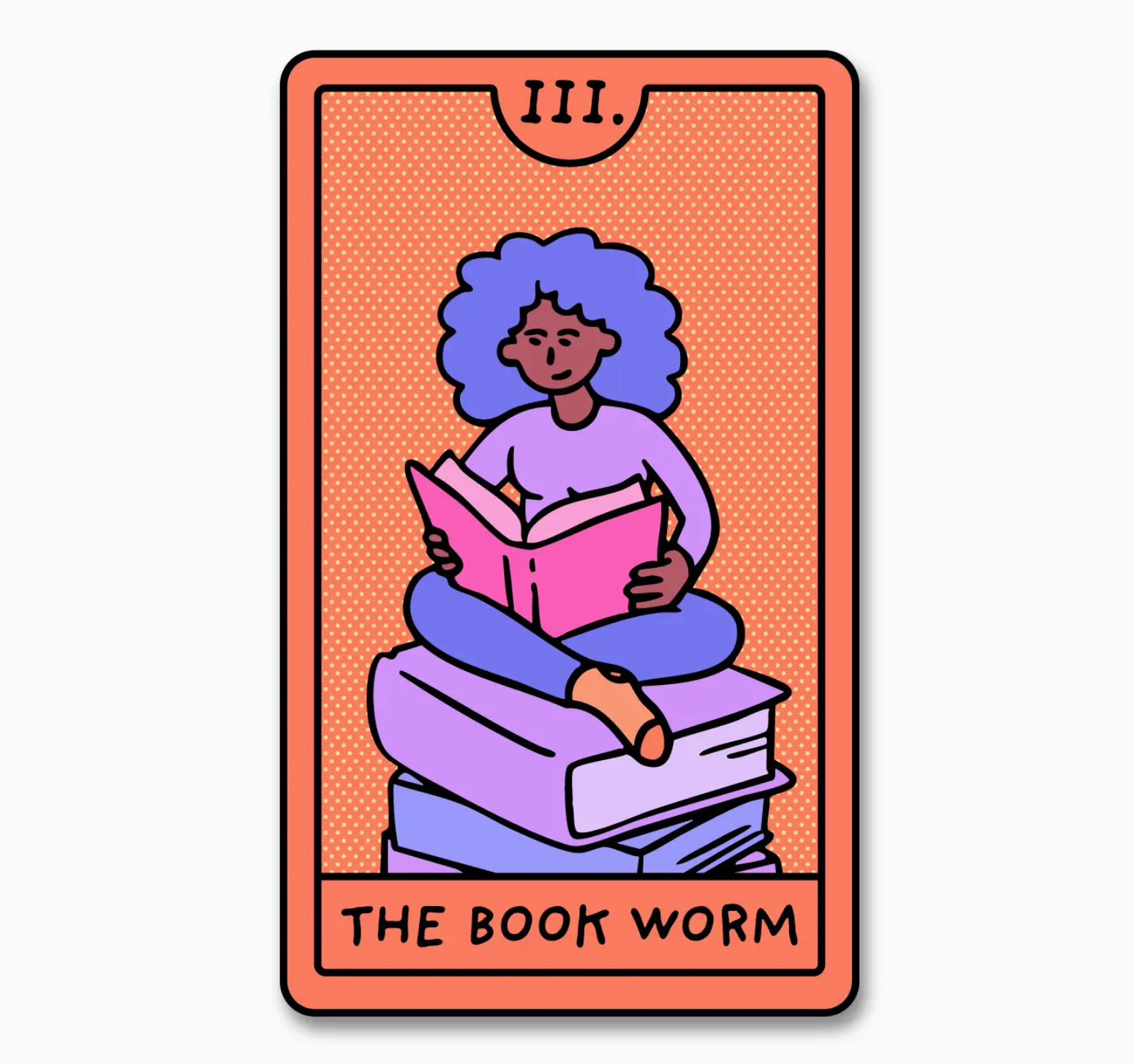 Tarot Book Worm sticker