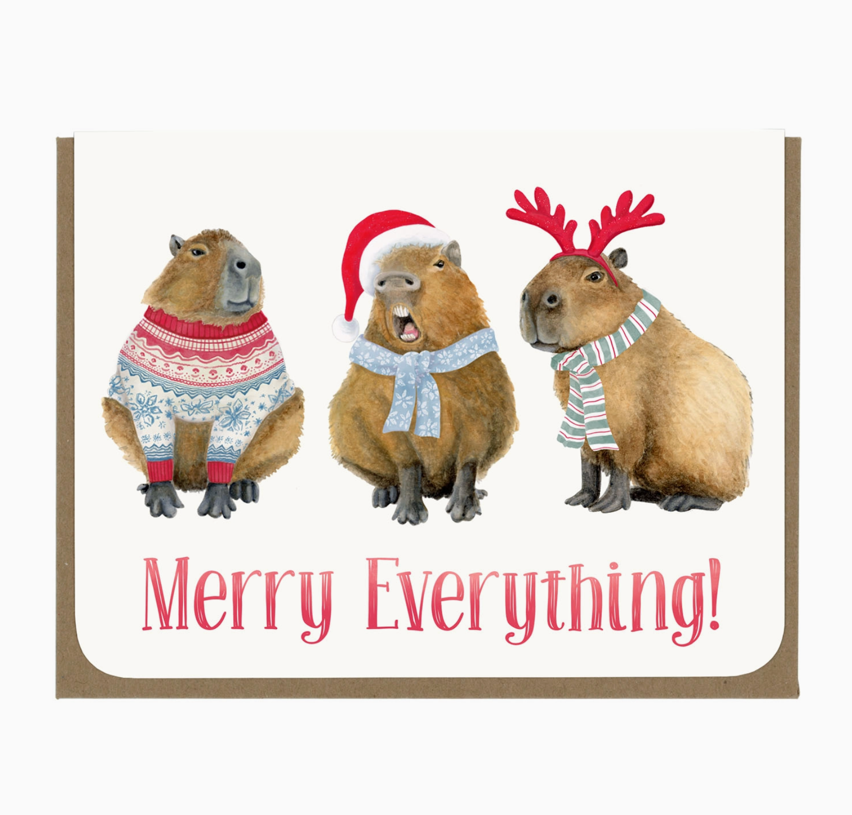 Merry Capybaras Card