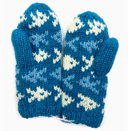 Fish Mittens - Blue