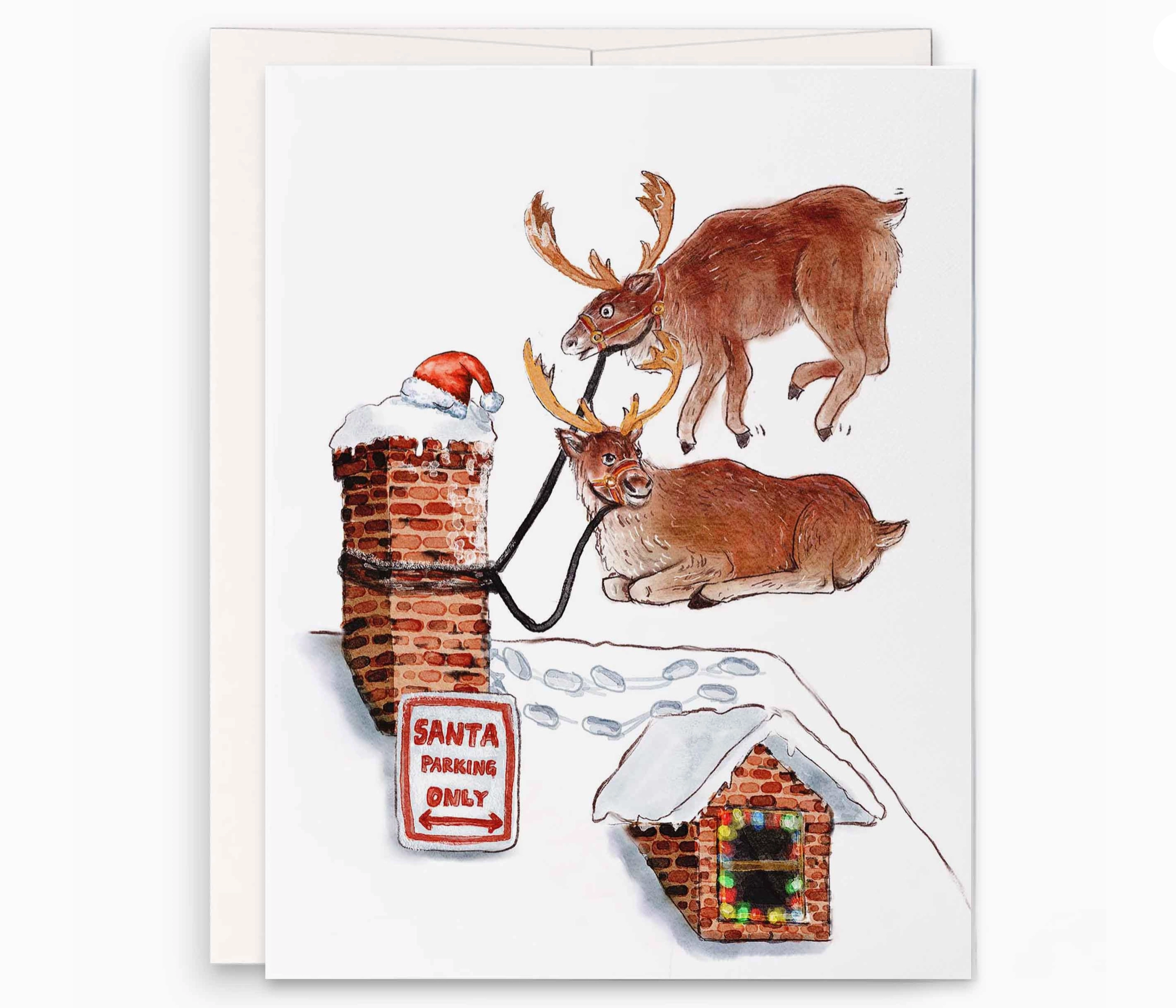 Santa Parking greeting card