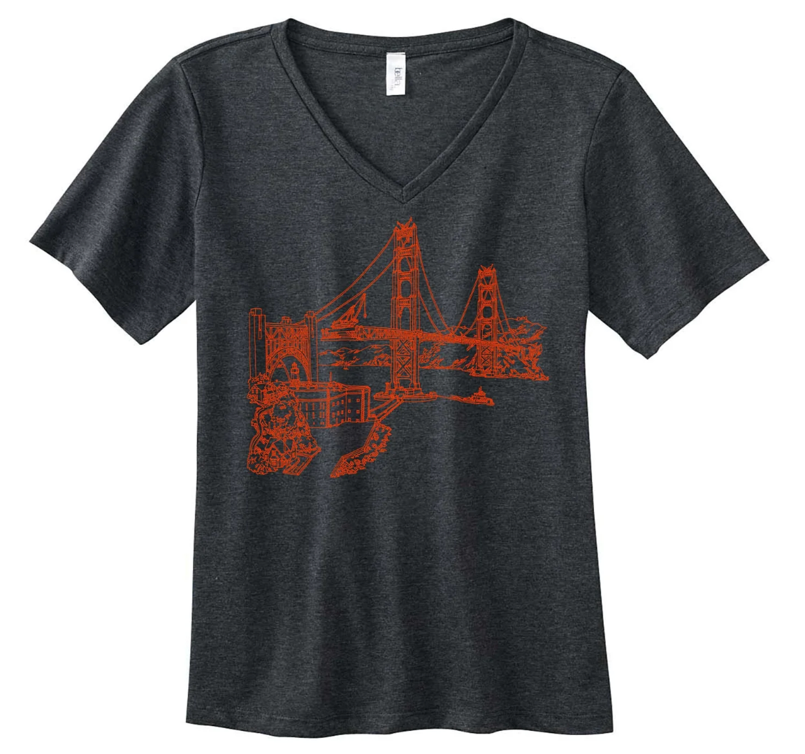 GG Bridge Women's Vneck T-Shirt