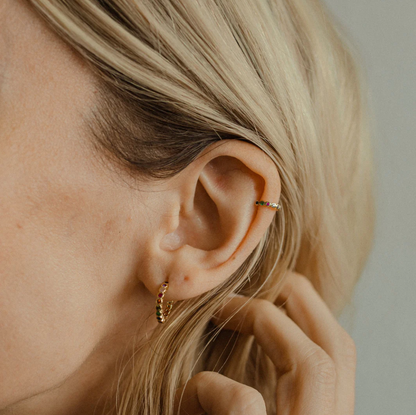 Colorful CZ Pave HUGGIES Gold