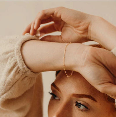 2-Tone Ball Chain Bracelet - Rose Gold
