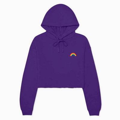 Rainbow cropped hoodie Purple
