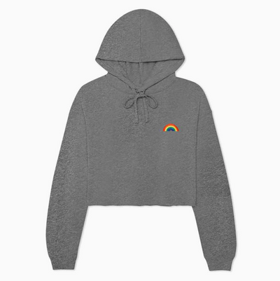 Rainbow cropped hoodie Gray