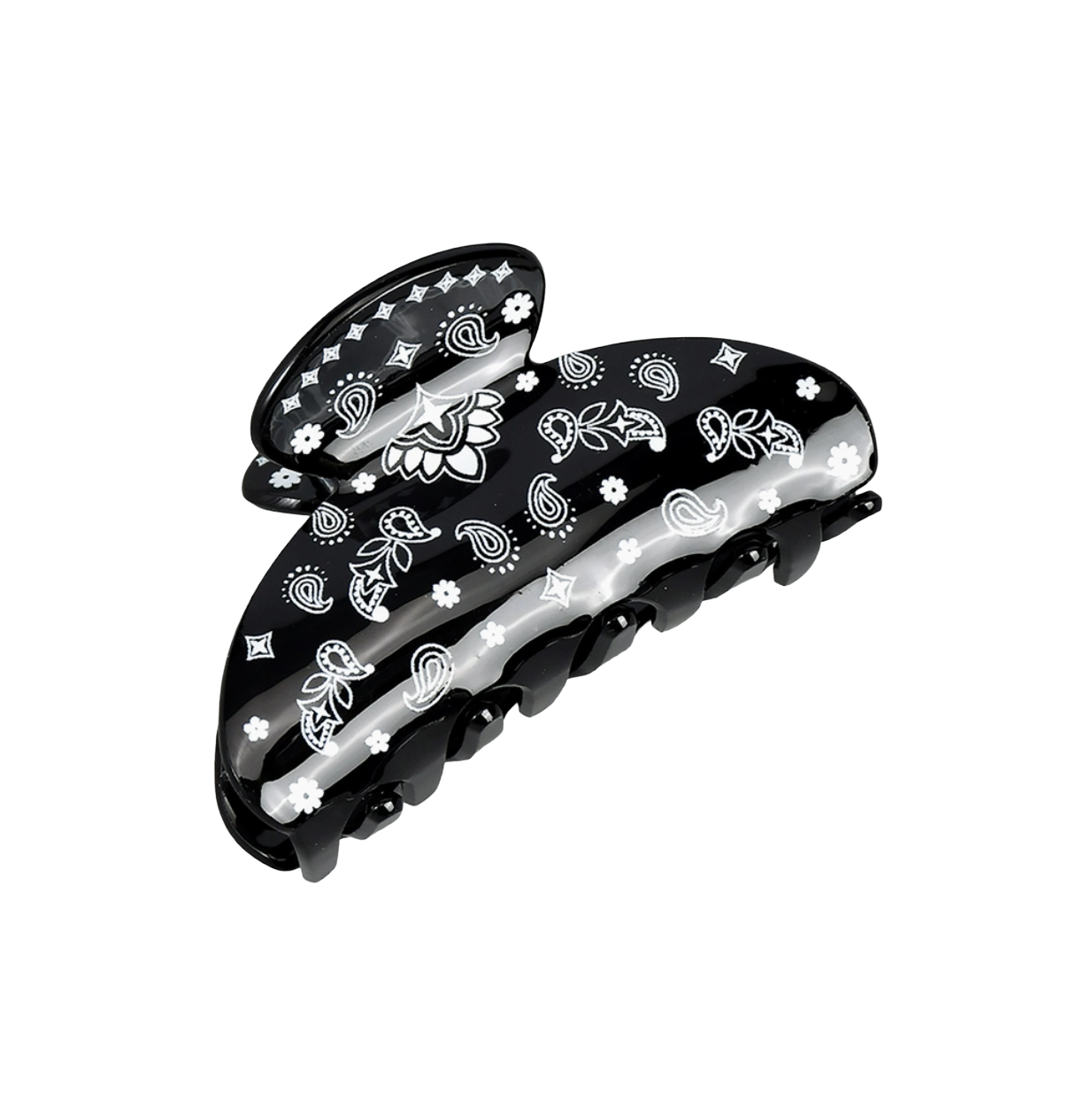 Paisley Black print hair claw