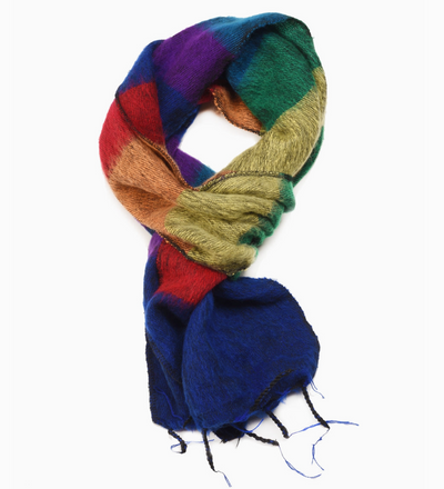 Rainbow woven scarf
