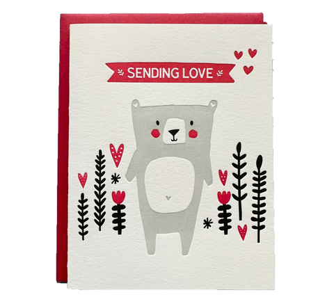 Sending Love Letterpress card