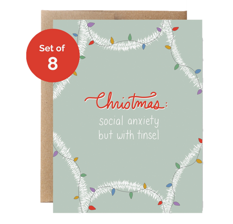 Social Anxiety with Tinsel Card Pack