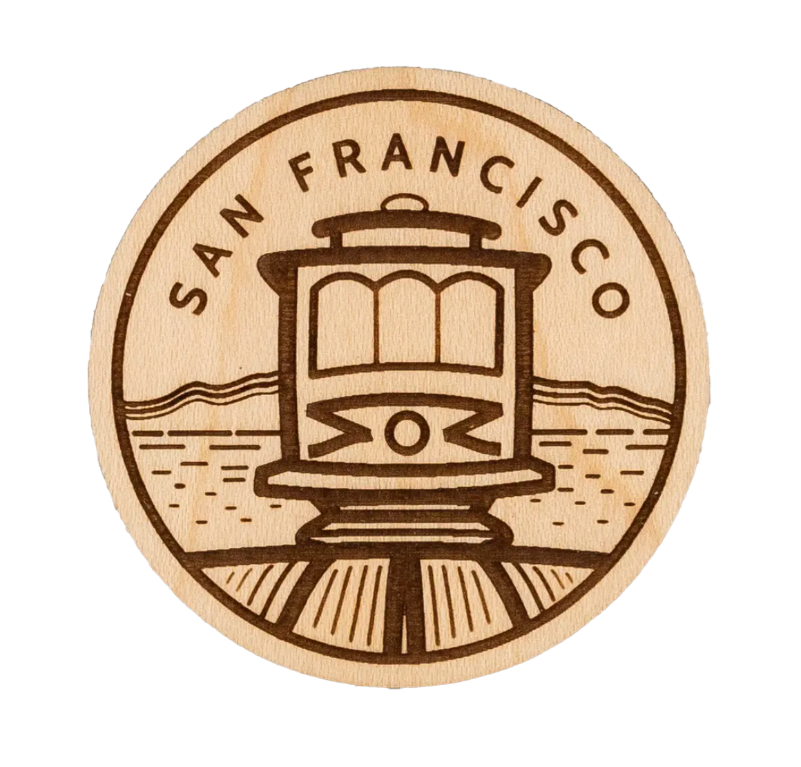 Trolley Wood Magnet