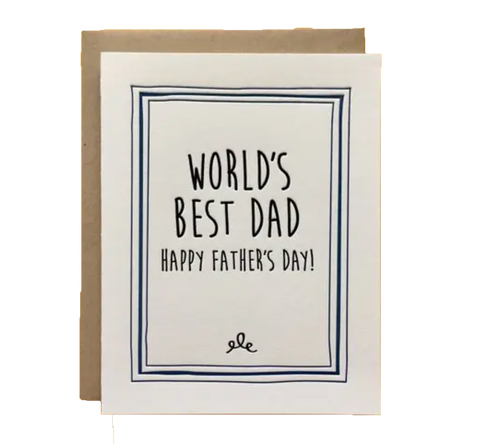 World's Best Dad Letterpress card